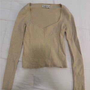 Abercrombie V-Neck Cream Sweater